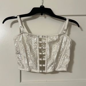 Victoria secret white bra/corset size large NWT